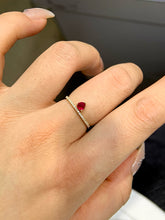 Load image into Gallery viewer, LUOWEND 18K Yellow Gold Natural Ruby Ring for Women
