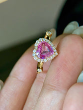 Load image into Gallery viewer, LUOWEND 18K Yellow Gold Natural Sapphire Ring for Women
