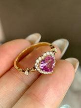 Load image into Gallery viewer, LUOWEND 18K Yellow Gold Natural Sapphire Ring for Women

