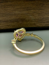 Load image into Gallery viewer, LUOWEND 18K Yellow Gold Natural Sapphire Ring for Women
