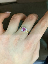 Load image into Gallery viewer, LUOWEND 18K Yellow Gold Natural Sapphire Ring for Women
