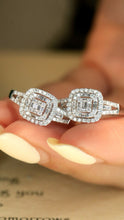 Load image into Gallery viewer, LUOWEND 18K White Gold Natural Diamond Ring for Women
