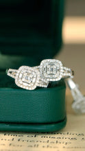 Load image into Gallery viewer, LUOWEND 18K White Gold Natural Diamond Ring for Women

