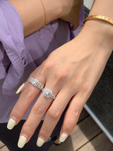 Load image into Gallery viewer, LUOWEND 18K White Gold Natural Diamond Ring for Women
