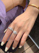 Load image into Gallery viewer, LUOWEND 18K White Gold Natural Diamond Ring for Women
