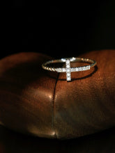 Load image into Gallery viewer, LUOWEND 18K White or Yellow Gold Natural Diamond Ring for Women
