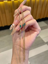 Load image into Gallery viewer, LUOWEND 18K Yellow Gold Natural Emerald Bracelet for Women
