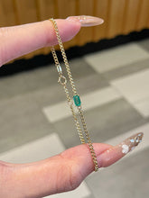 Load image into Gallery viewer, LUOWEND 18K Yellow Gold Natural Emerald Bracelet for Women
