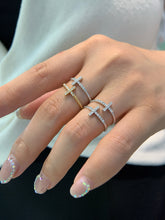 Load image into Gallery viewer, LUOWEND 18K White or Yellow Gold Natural Diamond Ring for Women
