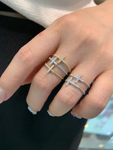 Load image into Gallery viewer, LUOWEND 18K White or Yellow Gold Natural Diamond Ring for Women
