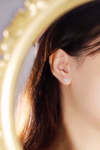 Load image into Gallery viewer, LUOWEND 18K White Gold Natural Diamond Stud Earrings for Women
