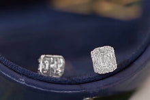 Load image into Gallery viewer, LUOWEND 18K White Gold Natural Diamond Stud Earrings for Women
