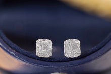 Load image into Gallery viewer, LUOWEND 18K White Gold Natural Diamond Stud Earrings for Women
