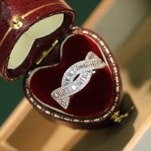 Load image into Gallery viewer, LUOWEND 18K White Gold Real Natural Diamond Ring for Women

