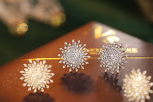 Load image into Gallery viewer, LUOWEND 18K White or Yellow Gold Natural Diamond Earrings for Women
