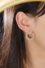 Load image into Gallery viewer, LUOWEND 18K Yellow Gold Natural Diamond Drop Earrings for Women
