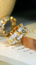 Load image into Gallery viewer, LUOWEND 18K Yellow Gold Real Natural Diamond Ring for Women

