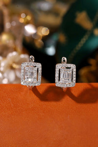 LUOWEND 18K White Gold Natural Diamond Earrings for Women