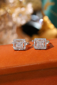 LUOWEND 18K White Gold Natural Diamond Earrings for Women