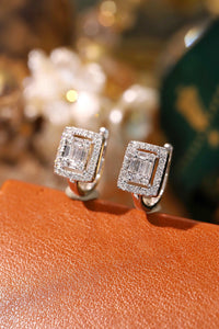 LUOWEND 18K White Gold Natural Diamond Earrings for Women