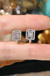 LUOWEND 18K White Gold Natural Diamond Earrings for Women