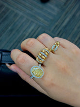 Load image into Gallery viewer, LUOWEND 18K White+Yellow Gold Fine Jewelry Real Natural Diamond Ring for Women

