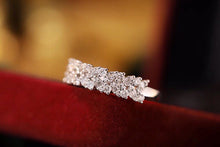 Load image into Gallery viewer, LUOWEND 18K White Gold Natural Diamond Ring for Women
