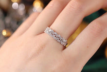 Load image into Gallery viewer, LUOWEND 18K White Gold Natural Diamond Ring for Women
