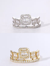 Load image into Gallery viewer, LUOWEND 18K White or Yellow Gold Natural Diamond Ring for Women
