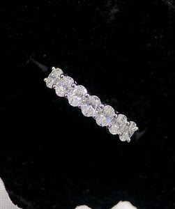 LUOWEND 18K White Gold Real Natural Diamond Ring for Women