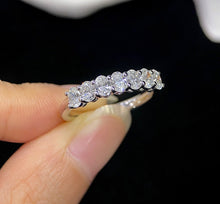 Load image into Gallery viewer, LUOWEND 18K White Gold Real Natural Diamond Ring for Women
