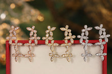Load image into Gallery viewer, LUOWEND 18K White or Yellow or Rose Gold Natural Diamond Earrings for Women
