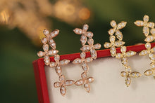 Load image into Gallery viewer, LUOWEND 18K White or Yellow or Rose Gold Natural Diamond Earrings for Women

