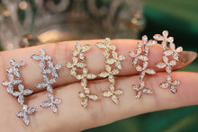 Load image into Gallery viewer, LUOWEND 18K White or Yellow or Rose Gold Natural Diamond Earrings for Women
