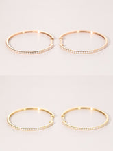 Load image into Gallery viewer, LUOWEND 18K Yellow or Rose Gold Natural Diamond Hoop Earrings for Women
