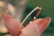 Load image into Gallery viewer, LUOWEND 18K Yellow or Rose Gold Natural Diamond Hoop Earrings for Women
