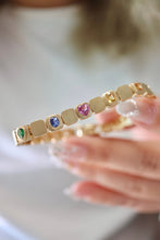 Load image into Gallery viewer, LUOWEND 18K Yellow Gold Real Natural Aquamarine Bracelet for Women
