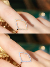 Load image into Gallery viewer, LUOWEND 18K White or Yellow Gold Natural Diamond Ring for Women
