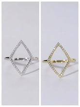 Load image into Gallery viewer, LUOWEND 18K White or Yellow Gold Natural Diamond Ring for Women
