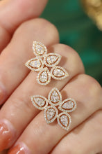 Load image into Gallery viewer, LUOWEND 18K Yellow Gold Natural Diamond Stud Earrings for Women
