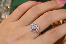 Load image into Gallery viewer, LUOWEND 18K White Gold Natural Diamond Ring for Women
