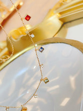Load image into Gallery viewer, LUOWEND 18K Yellow Gold Natural Color Sapphire Necklace for Women
