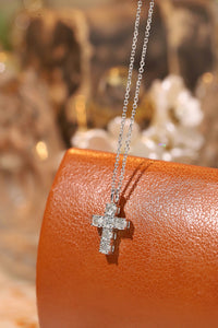 LUOWEND 18K White Gold Natural Diamond Necklace for Women