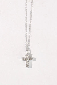 LUOWEND 18K White Gold Natural Diamond Necklace for Women