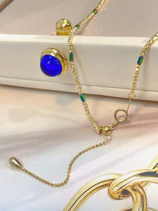 LUOWEND 18K Yellow Gold Necklace for Women