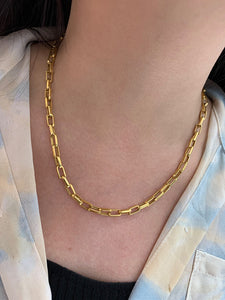 LUOWEND 18K Yellow Gold Necklace for Women
