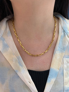 LUOWEND 18K Yellow Gold Necklace for Women