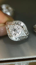 Load image into Gallery viewer, LUOWEND 18K White Gold Natural Diamond Ring for Women
