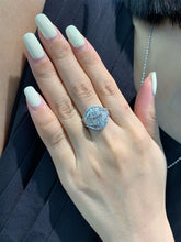 Load image into Gallery viewer, LUOWEND 18K White Gold Natural Diamond Ring for Women
