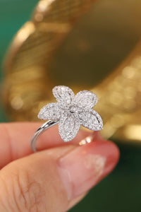 LUOWEND 18K White or Yellow Gold Real Natural Diamond Ring for Women